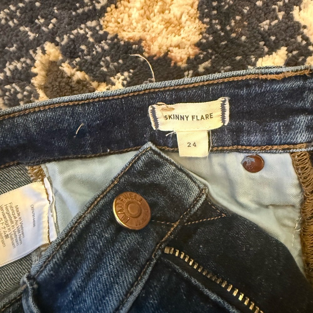Madewell Skinny Flare Jeans 24 Dark Wash High Rise Slimming Boot Jeans - Picture 6 of 9